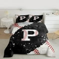 thumbnail image 2 of jejeloiu Initial Letter P Full Size Comforter Sets,Baseball Game Lovers Bedding Comforter Set,Ball Sport Theme Bedding Sets For Kids,Breathable Bedroom Decoration Reversible,3-Piece, 2 of 8