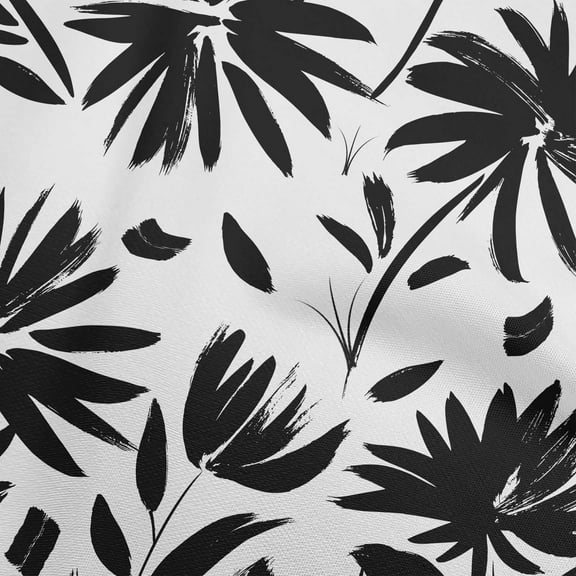 oneOone Polyester Spandex White Fabric Leaves & Floral Craft Projects Decor Fabric Printed By The Yard 56 Inch Wide