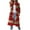 Red, variant on Lovskoo Cardigan Sweaters for Women Open Front Long Sleeve Loose Stripe Pocket Ethnic Knitted Button Oversized Winter Outerwear Tops Claret