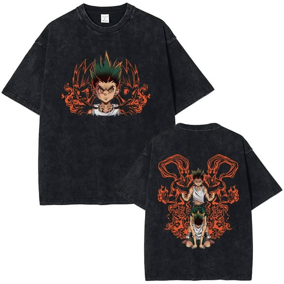 Anime Hunter X Hunter GON FREECSS Graphic Tee - Unisex Vintage Washed Harajuku Cotton Oversized Daily Wear