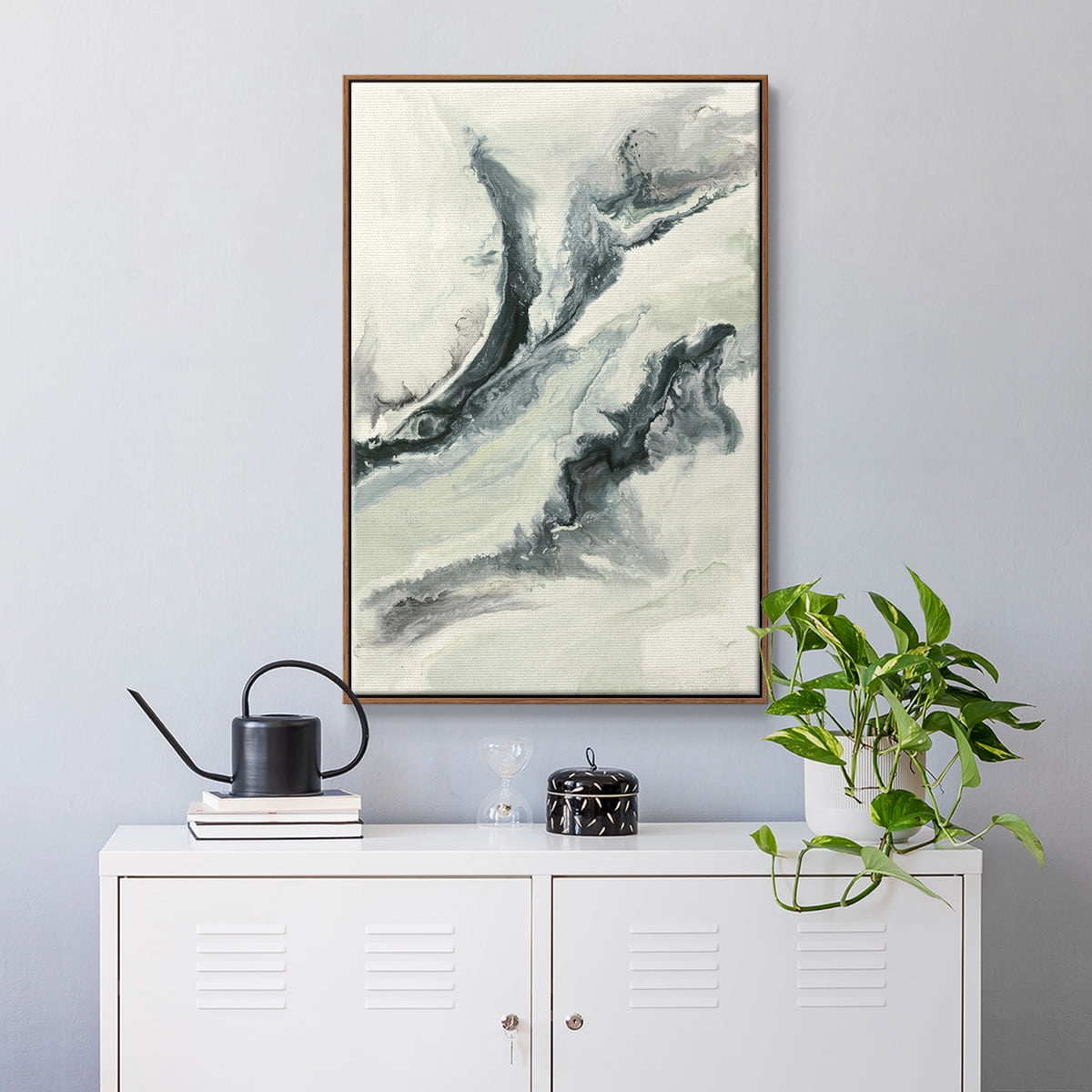 Untitled Framed Premium Gallery Wrapped Canvas - Ready to Hang - 27 x 41 - Walnut Floating Frame