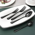 thumbnail image 7 of Mirdinner 20 Piece Silverware Set, Stainless Steel Mirror Polish Cutlery Set, Service for 4, Tableware/Flatware Set include Knife Fork Spoon, Dishwasher Safe, for Home Kitchen Restaurant, Black, 7 of 7
