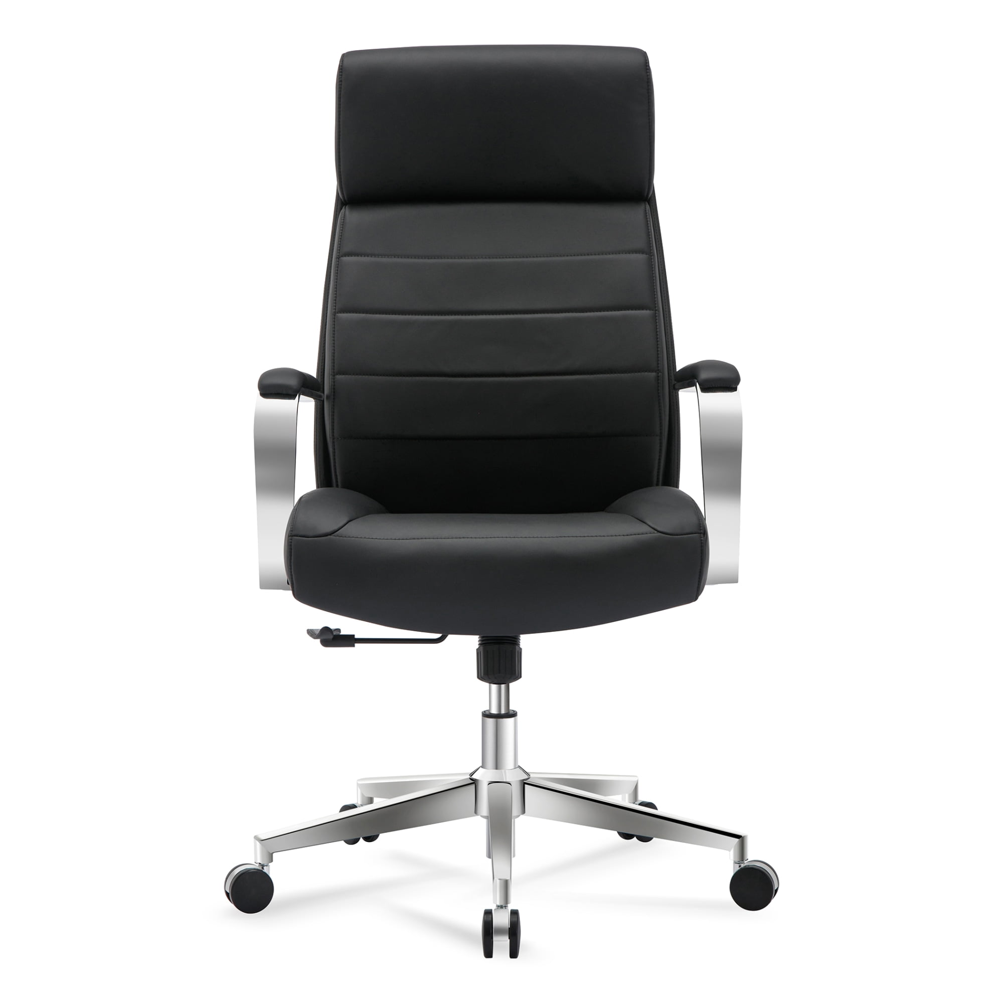 Realspace® Modern Comfort Modee Vegan Leather High-Back Executive Office Chair, Black/Chrome, BIFMA Compliant