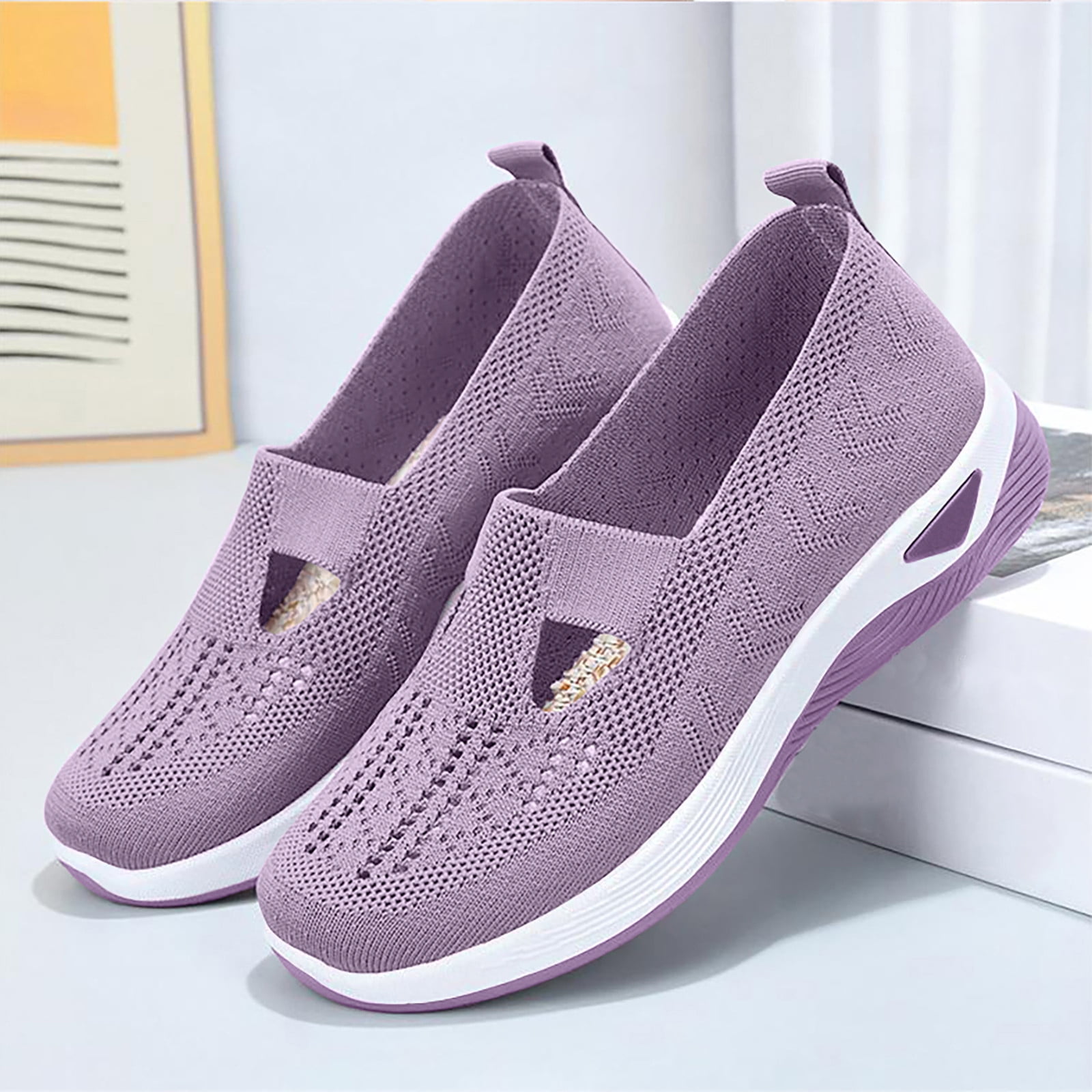 HeaCare Orthopedic Shoes for Women,Breathable Knitted Slip On Sneaker Working Casual Nurse Shoes,Diabetic Shoes for Women, Birthday Mothers Day Gifts for Women