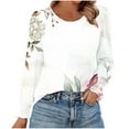 thumbnail image 2 of Craaazy Long Sleeve Christmas Shirts Womens Tops Dressy Casual Shirts Ruffle Bell Sleeve Front Pleated Fasion Trendy Fall Blouse, 2 of 6