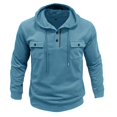 thumbnail image 7 of CONROSES Mens Hoodies Solid Color Hoodie for Men Long Sleeve Buttons Sports Hooded Sweatshirt Soft Fall Winter Sweatshirts With Pocket, 7 of 7