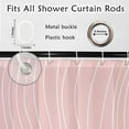 thumbnail image 6 of 72x84 Inch Pink White Splicing Shower Curtain Abstract Striped Textured Minimalism Bath Curtain Rustic Farmhouse Vibrant Color Bathtub Curtain for Kids Bathroom Decor Polyester with Hooks, 6 of 6