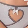 thumbnail image 4 of Ozmmyan Womens Low Rise Ribbed Cotton Bikini Panties Heart Cutout Bow Detail Breathable Cheeky Underwear, 4 of 5