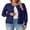 07-C-Navy Blue, variant on JWD Women Open Front Cardigan Buttons Long Sleeve Lightweight Knit Sweater Hot Pink L