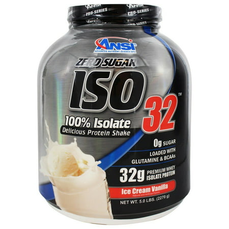 ANSI (Advanced Nutrient Science) - Iso 32 protéines de lactosérum en poudre Isoler crème glacée à la vanille - 5 lbs.