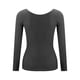 thumbnail image 3 of Ropa interior térmica Hanzidakd para mujer y tallas grandes, con cuello redondo y diseño de gofre, para esquiar en invierno, color negro, talla XL, 3 of 6