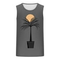 thumbnail image 3 of VBTAPA Sales of The Day! Beach Tank Tops Mens Sleeveless Palm Tree Graphic Tees Muscle Workout Tanks Summer Vacation Shirt Gray L, 3 of 4