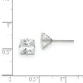 thumbnail image 3 of FB Jewels Stainless Steel Polished 7mm Square CZ Stud Post Earrings, 3 of 3