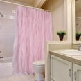 thumbnail image 4 of Pink Ruffle Shower Curtains for Bathroom Farmhouse Sheer Shower Curtain, 72 x 72 Inches, 4 of 5