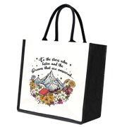 HYKE Acotar Canvas Tote Bag Aesthetics, Spiritual Book Lover Acotar Merch Grocery Handbag Beach Bags