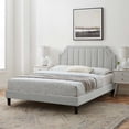 thumbnail image 2 of Modway Sienna Performance Velvet Full Platform Bed in Light Gray, 2 of 11