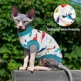 thumbnail image 2 of PUMYPOREITY Vêtements pour Chat Sphynx - Chandail Extensible, Chemise Douce Sans Poils, Pyjama Chandail, Col Roulé pour Sphynx Cornish Rex, Devon Rex - Bleu, m, 2 of 6