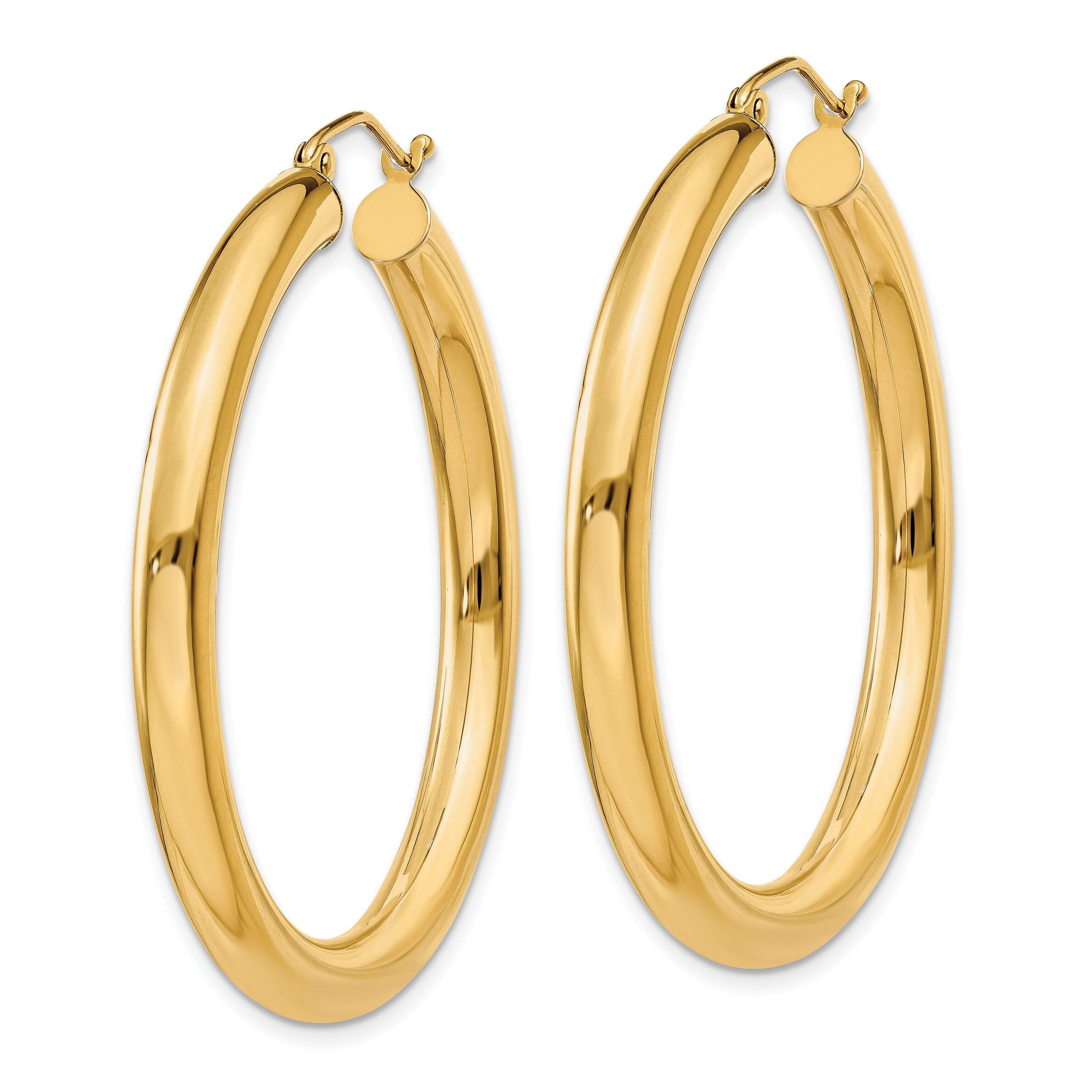 Primal Gold 14K Yellow Gold 4mm Tube Hoop Earrings