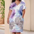 thumbnail image 3 of Pastel Butterflies Floral White Background Women's Summer Short Sleeve Casual Dresses Party Dress, 3 of 5