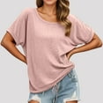 thumbnail image 2 of Tops for Women Trendy plus Size Womens T Shirts Athletic Ladies Long Sleeved T Shirts V Neck Tunic for Women Ladies Dress Blouses Long Sleeved Tops Medium Sleeve Oversized Dry Wick Light Pink S, 2 of 4