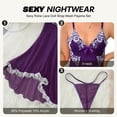 thumbnail image 6 of LWP Women Sexy Lace Chemise Sleepwear Mesh Nightgown Lingerie Babydoll Dress, 6 of 10