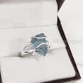 thumbnail image 4 of Natural Blue Apatite Ring, Rough Apatite Ring, Healing Birthstone, Wire Band Ring, 925 Sterling Silver, Womens Ring, Christmas, Thanksgiving, Handmade, Statement Jewelry, Rough Gemstone Jewelry, 4 of 6
