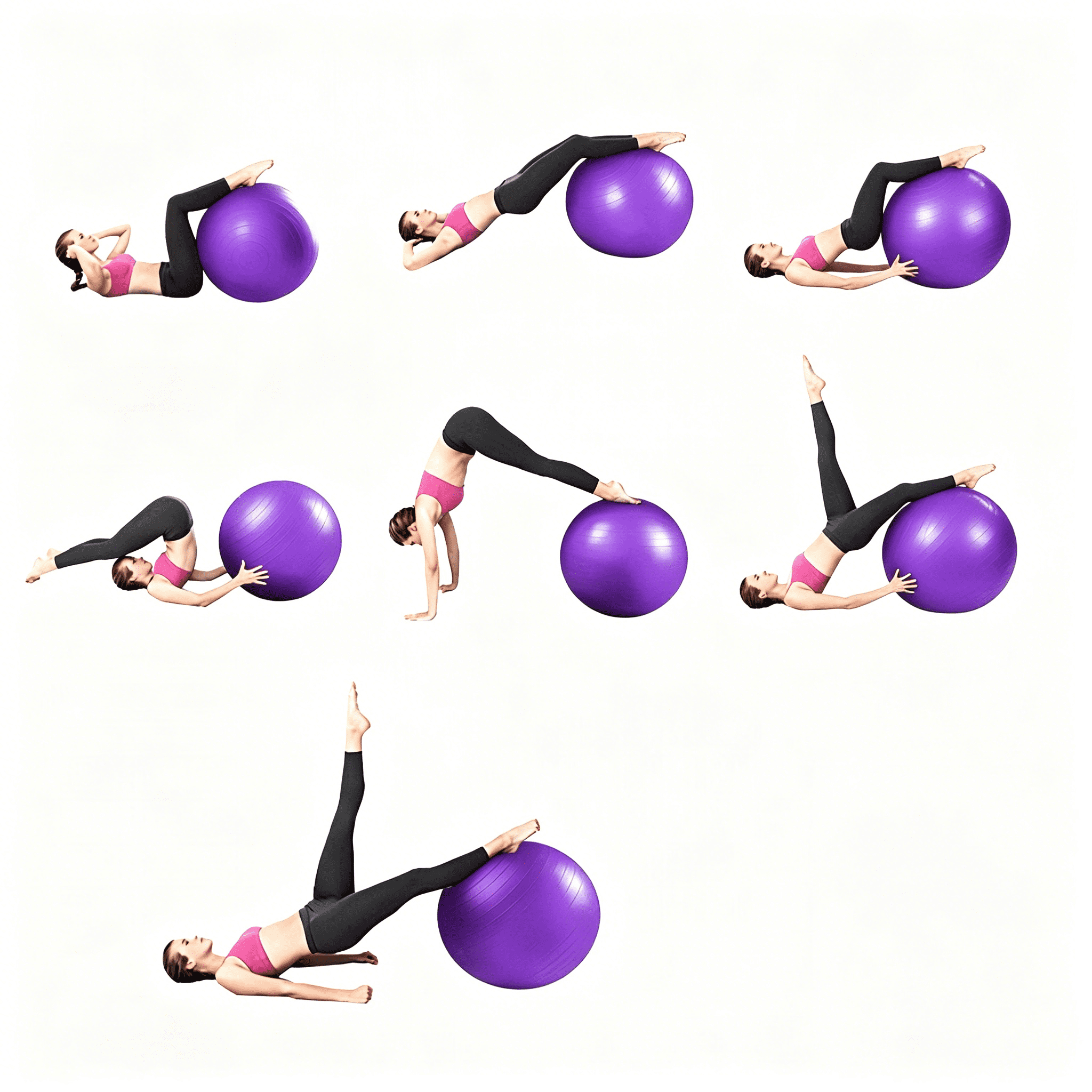 BESTSKY 2026 New Exercise Ball for Physical Therapy, Workout Fitness Ball for Core Strength, Yoga Ball for Balance & Flexibility, Gray