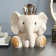 thumbnail image 3 of HEVIRGO Elephant Pen Holder Fading-resistant Resin Desk Organizer Multifunctional Office Decor Perfect Desk Accessories, 3 of 7