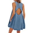 thumbnail image 1 of Vestido Vidifid para mujer, casual, vaquero azul A, sin mangas, 1 of 6