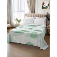 thumbnail image 2 of Queen Flat Sheet 90"x102", Ombre Green Boho Soft Lightweight Bedding Flat Sheets Only, Multicolored Tie Dye Abstract Art Brushed Microfiber Top Bed Sheet, Breathable StainResistant Bedsheets, 2 of 9