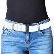 Adjustable Stretch Belt for Men/Women No Show Flat Buckle Elastic Belts Invisible Web Strap Belt for Jeans Pants
