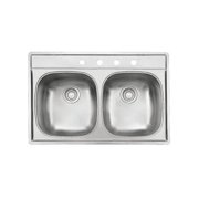 UPC 039487129027 product image for Noble Drop-In 32-1/4 in. x 21-1/4 in. 18-Gauge Stainless-Steel Double Bowl Sink  | upcitemdb.com