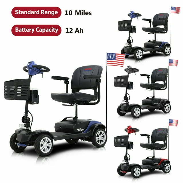 Clerance! 4 Wheels Mobility Scooter, Folding Lightweight Travel