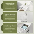 thumbnail image 6 of Giantex Freestanding Bathroom Floor Cabinet, Small Storage Cabinet W/2 Drawers, Wooden Narrow Organizer, Side Cabinet for Bathroom, Kitchen, Living Room, White, 6 of 8