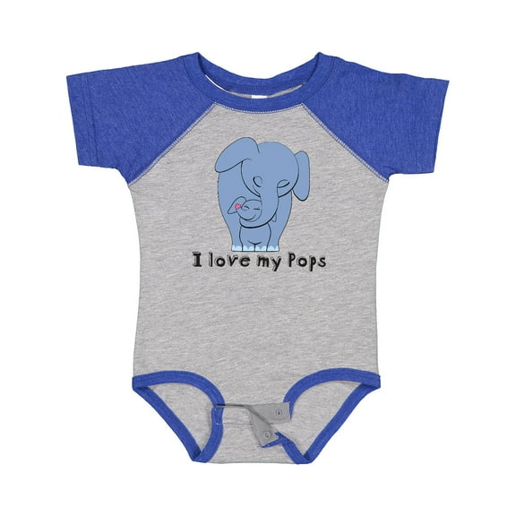 Inktastic I Love My Pops Elephant Blue Boys Baby Bodysuit