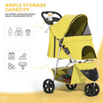 thumbnail image 5 of Magshion 3-Wheel Pet Stroller, Foldable Jogger for Small/Medium Dogs & Cats (33lb Max), Lightweight w/Breathable Mesh, Cup Holder & Basket, Yellow, 5 of 13