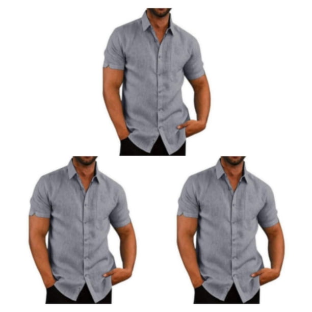 Minnieouse Camisa de verano para hombre de viaje para banquetes, camisas de manga corta con botones y cuello vuelto, ropa de poliéster, regalo de Type1 NO1