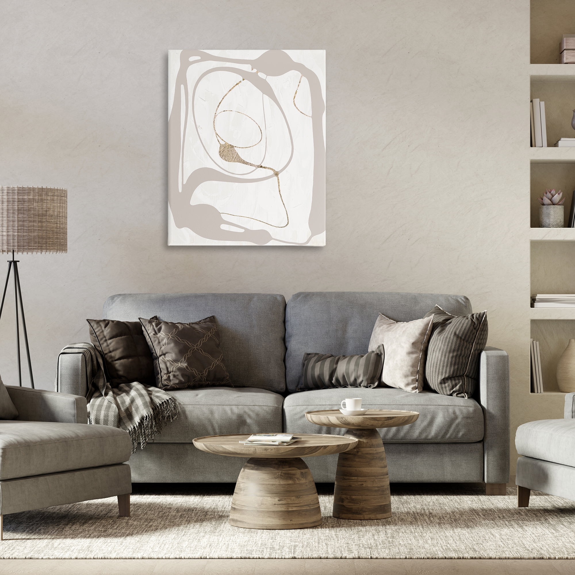 Stupell Industries Gray Very Abstract Figure Abstract Painting Gallery Wrapped Canvas Art Print Wall Art, 30 x 40