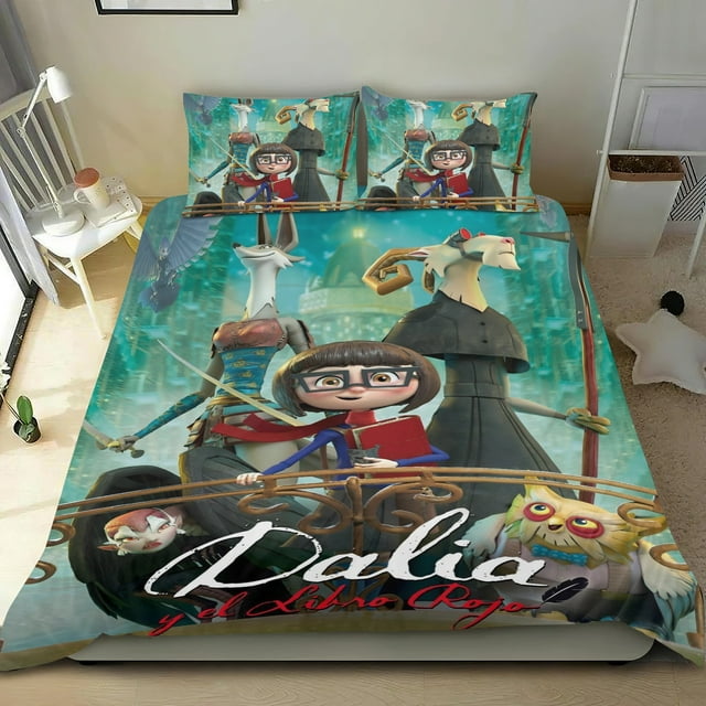 Dalia y el Libro Rojo Conjunto de sábanas temático, trío de piezas, cómodo y amigable con la piel, diseño único, regalo de decoración para el hogar para familiares, amigos y fans,135cm *200cm