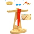 thumbnail image 3 of Small Wooden Balance Scale and 6 Weights Kids Math Early Educational Steelyard Baby Balancing Training Toy, 3 of 9