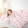 thumbnail image 4 of Feelyou Bow-tie Love Heart Queen Comforter Set, Pink Stripes Lines Bedding Set, 3pcs, 4 of 8