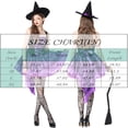 thumbnail image 2 of Witch Roleplay, Witch Cos, Witch Cosplay, Witch Costume, Witch Outfit, Women Halloween Witch Cosplay Costume High-Low Hem Ruffle Dress + Hat + Wristbands Dress Up Outfits, Silver M, 2 of 7