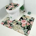 thumbnail image 2 of Pioneer Flower Floral Print Pattern Bathroom Rugs Sets 3 Piece,Toilet Cover Set,Absorbent Non Slip Bathroom Mats Sets with U-Shaped Contour Rug Toilet Rug Set, 2 of 5