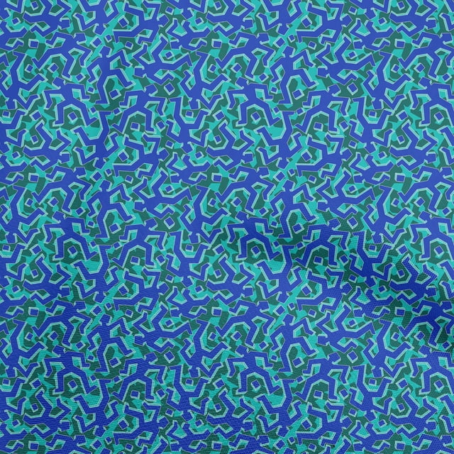 oneOone Polyester Spandex Medium Blue Fabric Abstracts Craft Projects Decor Fabric Printed By The Yard 56 Inch Wide