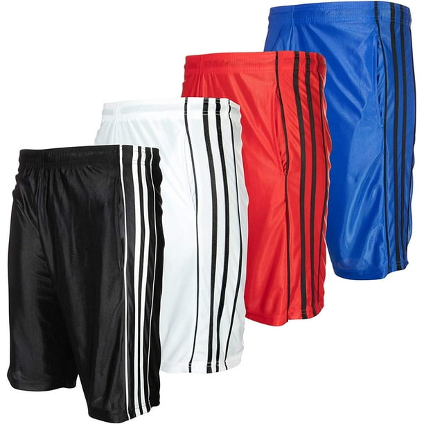 High Energy Men's Long Basketball Shorts 4 Pack Knee Length Athletic