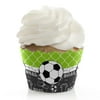 Big Dot of Happiness Goaaal - Soccer - Baby Shower or Birthday Party Decorations - Party Cupcake Wrappers - Set of 12