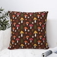 thumbnail image 4 of Pofeuu Woodland Mushroom with Flowers and Berries Print Double-sided plush pillowcase Square Throw Pillow Covers Pillows Cover for Living Room Bedroom Sofa Couch Cushion Cover（No pillow core）-26"x26", 4 of 7
