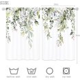 thumbnail image 3 of Sage Green Eucalyptus Leaves Kitchen Curtains 36 Inch Length 2 Panels Watercolor Plant Rustic Floral Flower Botanical Bathroom Window Curtains Short Cafe Curtain Window Tiers Treatment Drapes, 3 of 4