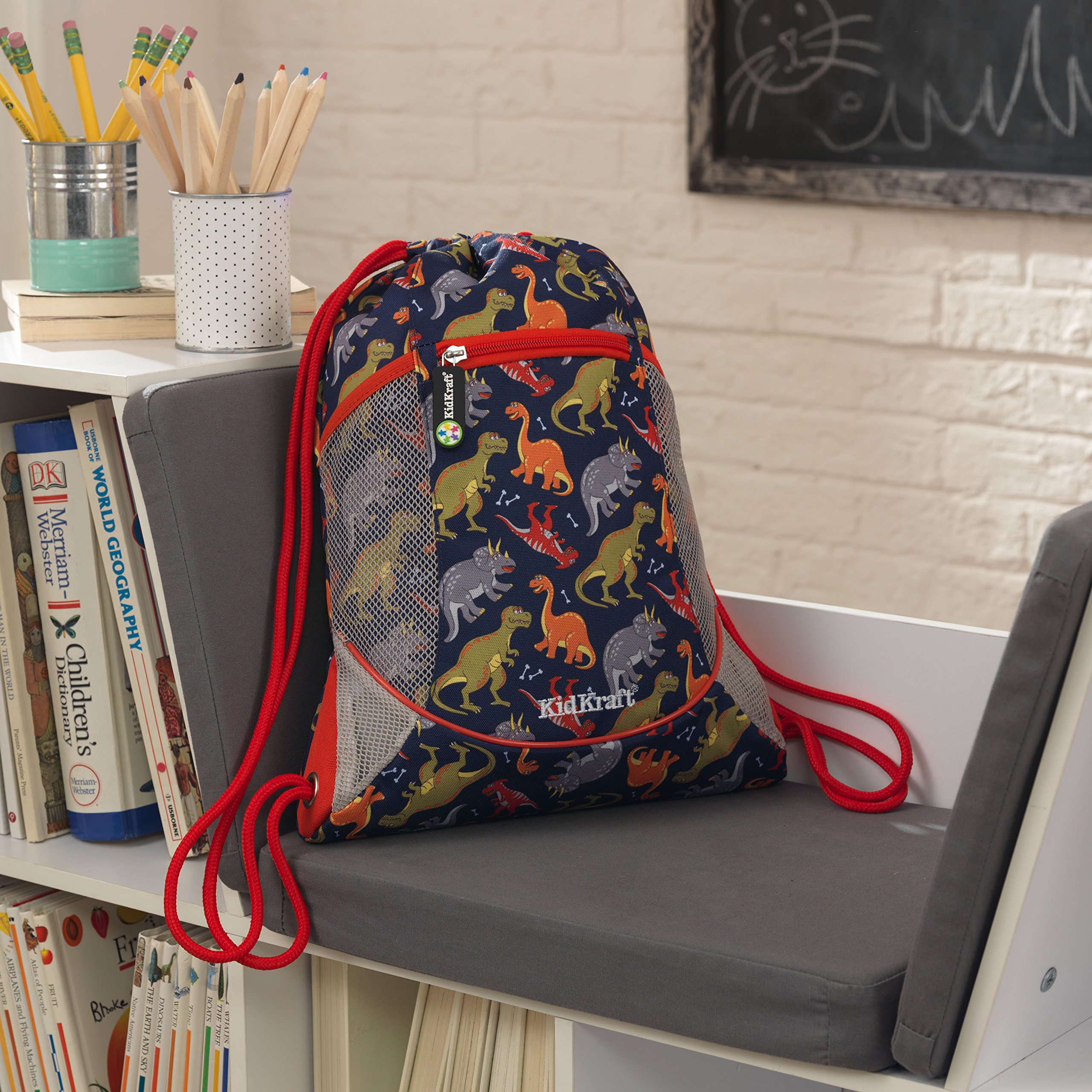 dinosaur drawstring backpack