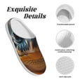 thumbnail image 5 of Rateoe Realistic Cute Sea Turtle Print Women's Men's Cotton Knit Slippers Lightweight Memory Foam Indoor House Shoes with Anti-Skid Sole-37/38, 5 of 7